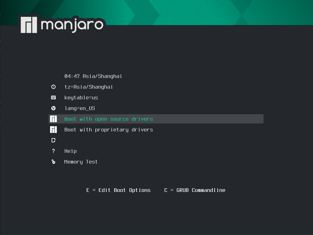 manjaro startup